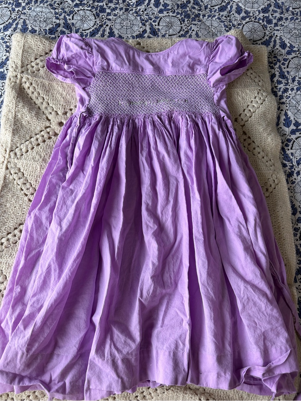 Strasburg Lilac Smocked Kids Dress EUC can't remember size - 2T or 3T